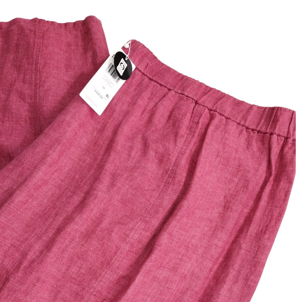Eileen Fisher Womens Plus Size 3X‎ Pink Linen Pull-On Pants NWT $188 - Picture 13 of 13